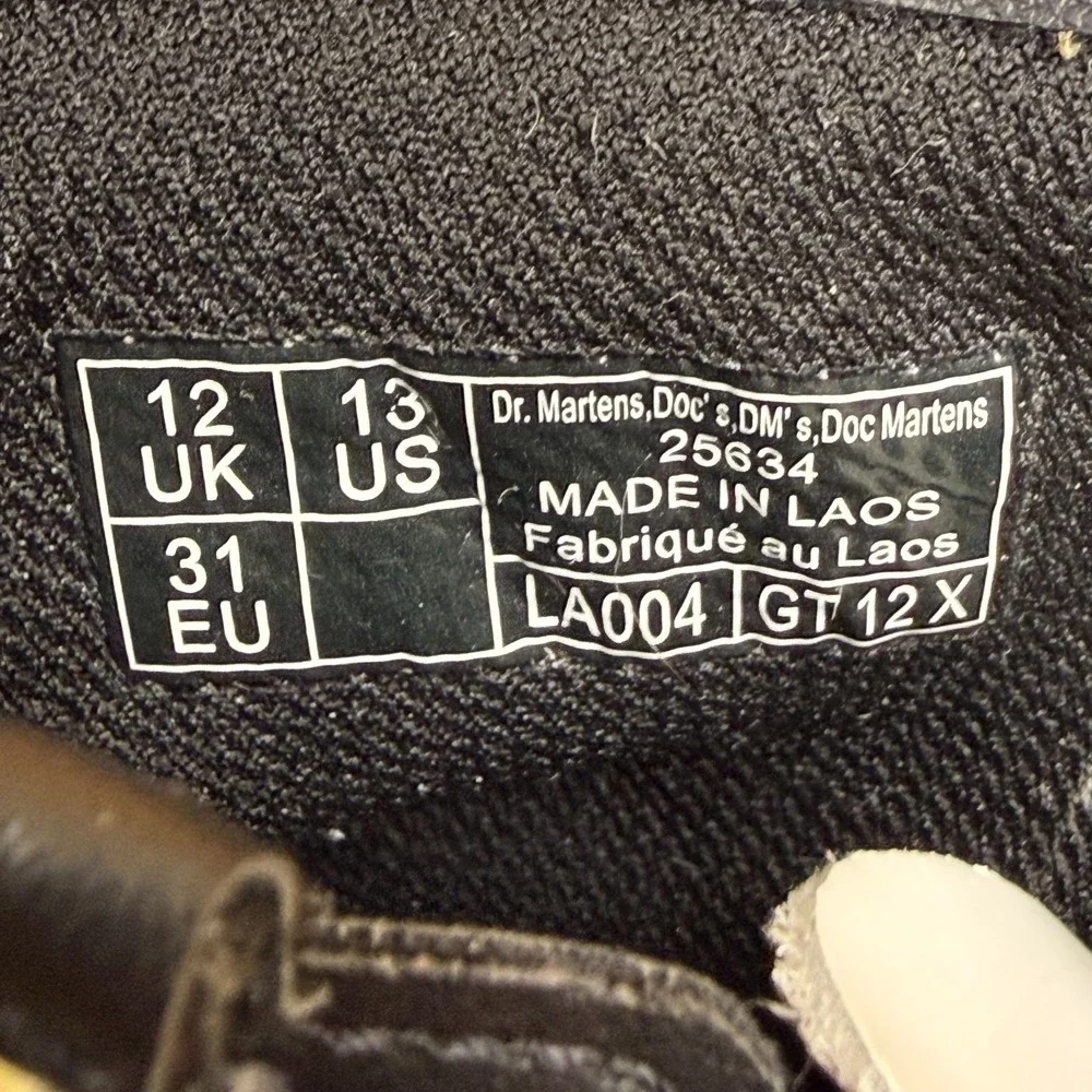 Dr Martens Combat‎ Boots Little Kids 13 White Stomper Punk